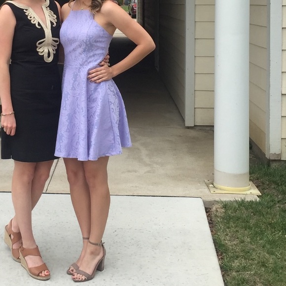 Francesca’s Periwinkle Lace Fit & Flare Dress, S - Picture 2 of 6